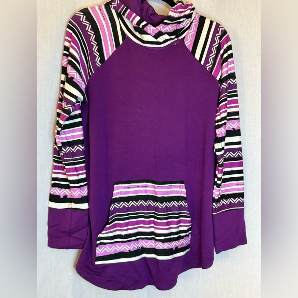 LuLaRoe Purple and Black Striped Amber